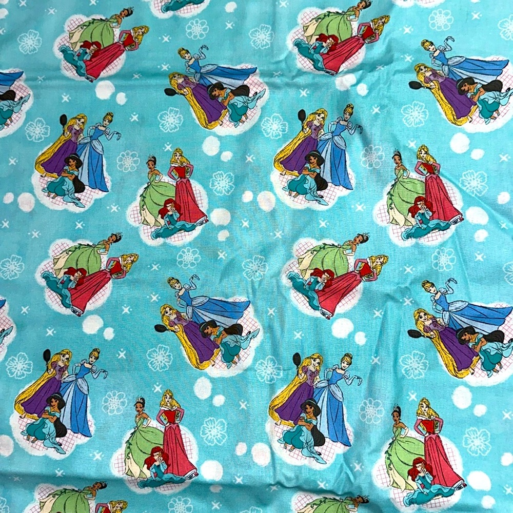 Disney Princess Light Blue Cotton Fabric